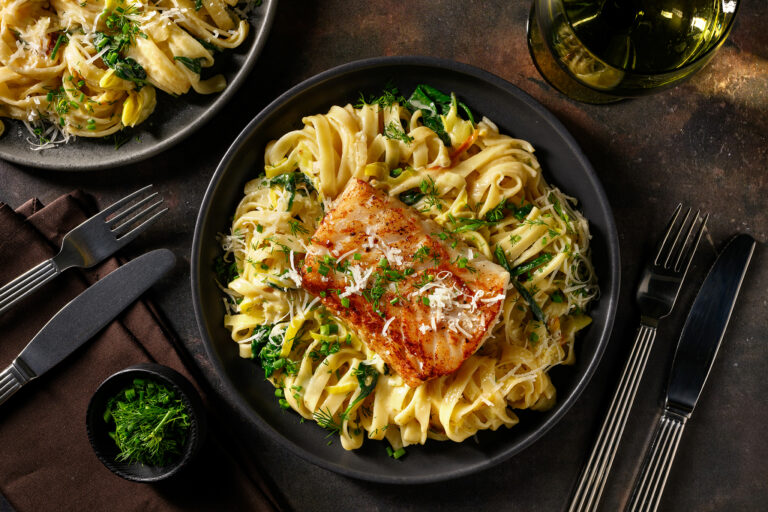 Cod with Fresh Tagliatelle
