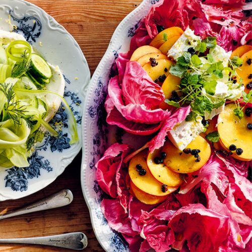 Radicchiosalade met ingelegde nectarine donna hay miljuschka recept