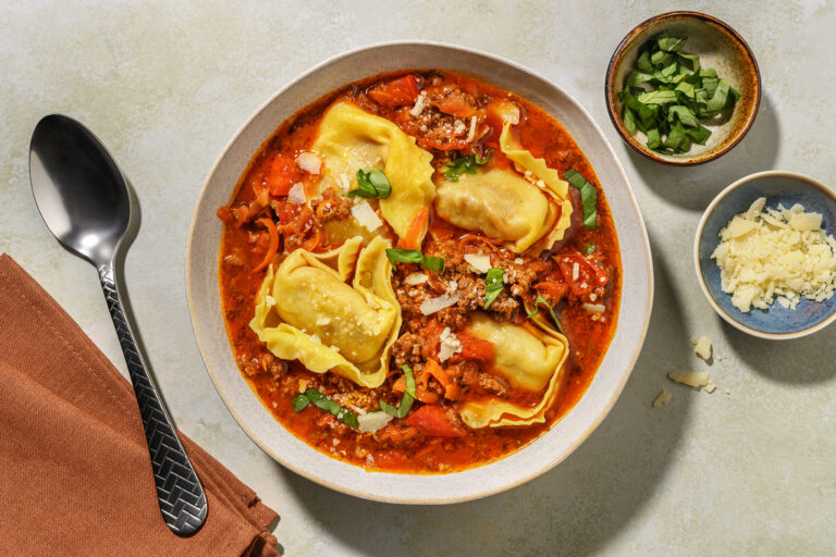 Tortelloni soup with beef & grana padano
