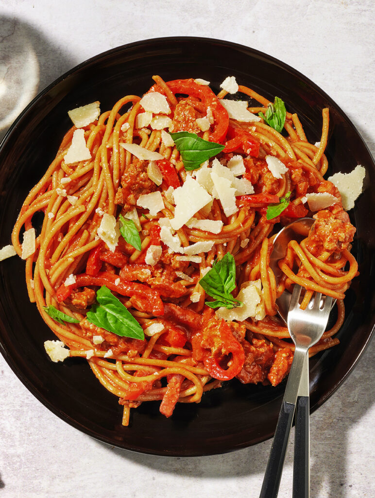 Creamy Chicken Tagliatelle with Guanciale
